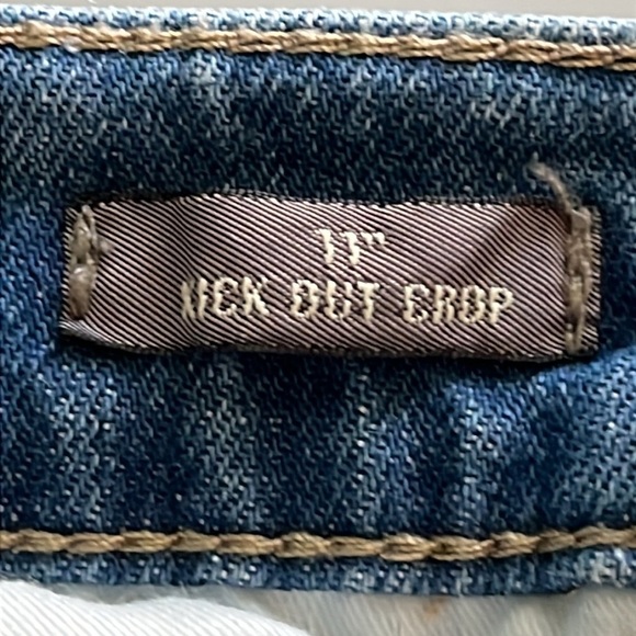 Point Sur Denim 11” Kick Out Crop High Rise Size 30 - Picture 11 of 16